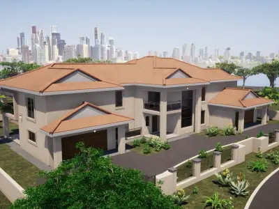 FOUR BEDROOM HOUSE 3D model purchase