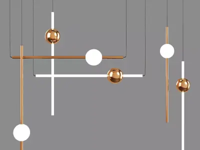 ORION TUBE LIGHT POLISHED GOLD Low-poly 3D model