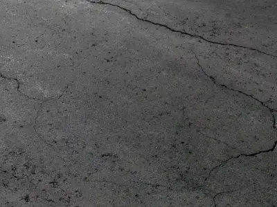 Cracked asphalt scan 46 tile Low-poly 3D model