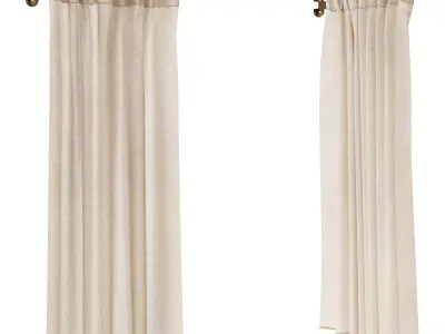 Curtain HE-No 07 Curtain With Swing Arm Rods 01 3D model