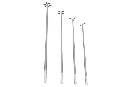 Concrete Lamp Post - Light Pole - Street Light - Group 01 3D model