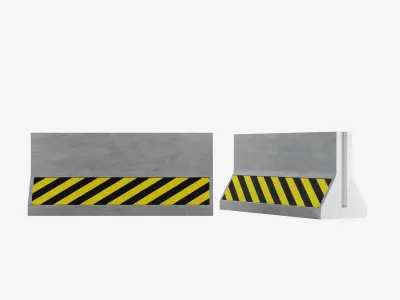 Concrete Barrier Low-poly 3D model 14
