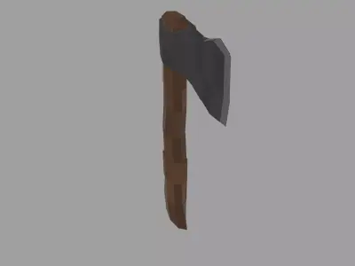 Low-Poly Stylized Axe Game Ready Free low-poly 3D model