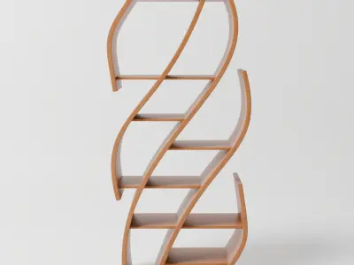 Curved Wooden Floor Self 3D model