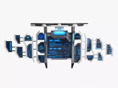 Sci Fi Control Panel Monitor Low-poly 3D model