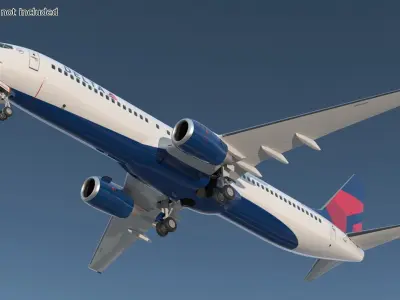  Delta Airlines Boeing 737-900 with Interior and Doors Rigged for Maya 