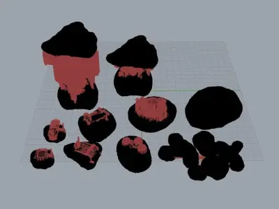 Wild and Settled Asteroids 3D print model