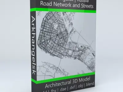 Arkhangelsk Road Network and Streets 3D model
