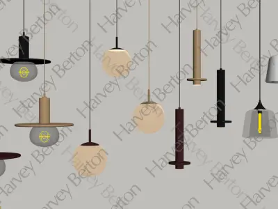 Elegant Contemporary Ceiling Lamp Model for 3ds Max 3D model