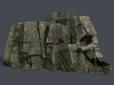 Skull Rock Low-poly 3D model 9