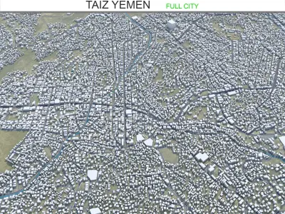Taiz Yemen 25km Low-poly 3D model