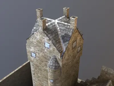 Mains Castle Low-poly 3D model