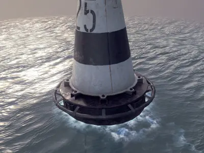 Buoy River RB-6-01 Safe Water Mark Low-poly 3D model
