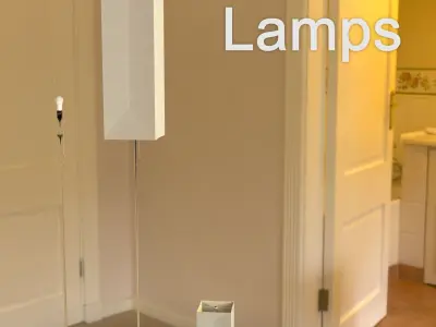 Modern Two Piece Paper Lamp Set - 9 Formats Free 3D model