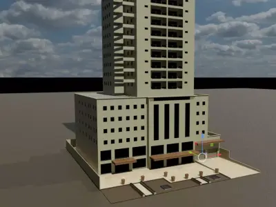 MODELO 3D DE PREDIO Low-poly 3D model