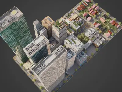 City District H21-R29 MAYA Low-poly 3D model