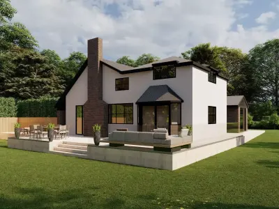 Garden Landscape 3D Model - SketchUp and Lumion Scene-PLAN 3D model