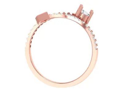 Solitaire Women Light Weight Princess Round Stone Band Ring 3D print model get