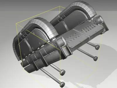 Futuristic Stairs - 29 - Basic Textures Low-poly 3D model