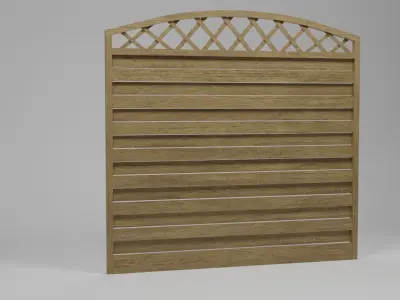 Garden Wood Wall - 2k Textures LOW POLY 3D model