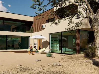 Villa Building 02 Low-poly 3D model