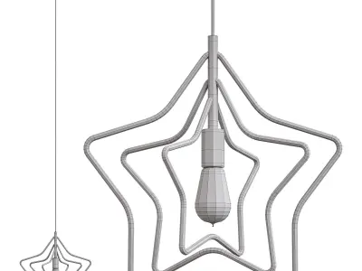 Simple Scandinavian Style Chandelier  3D model