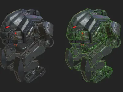 Heavy Mech Low-poly 3D model