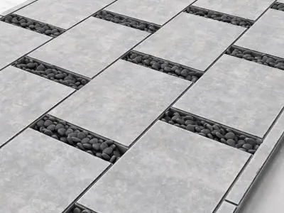 Paving title pebble smooth 3D model