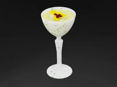 Gin With Cucumber Low-poly 3D model