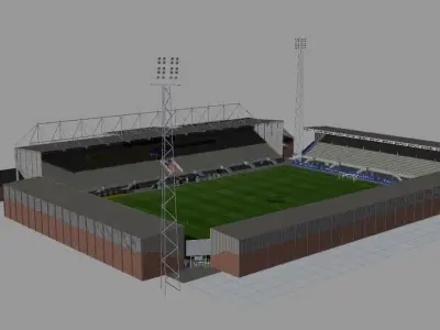 Cambuurstadion FC Cambuur Low-poly 3D model