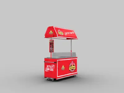 Ice Cream Cart Pack Low-poly 3D model