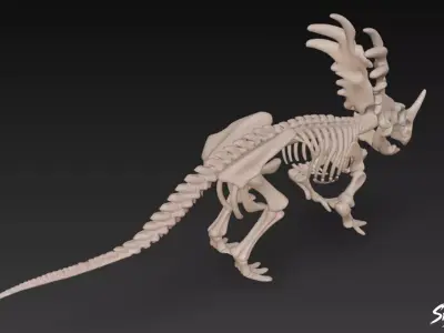 Styracosaurus fossil Low-poly 3D model