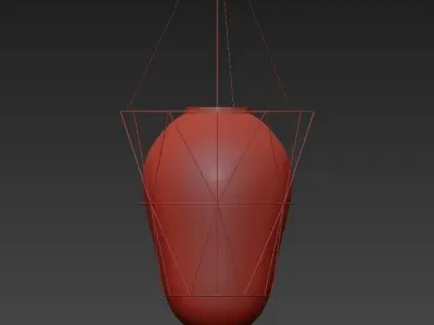 SEGNI two pendant lights hanging from wire frame 3D model