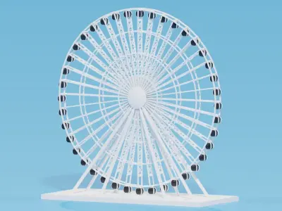 Cartoon Seattle Great Wheel 3D model