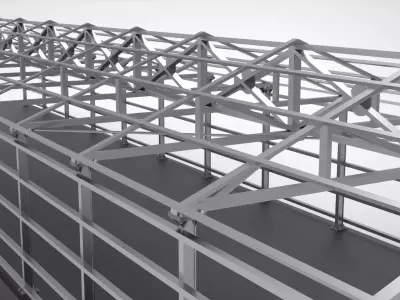 Industrial Metal Hangar 3D model