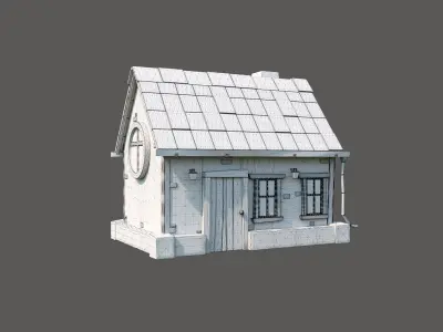 Cartoon House Low-poly 3D model