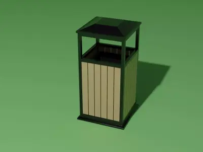 Trash bin Low-poly 3D model