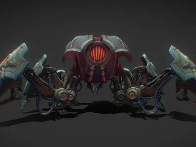 Sci Fi vehicle Spider Low-poly 3D model