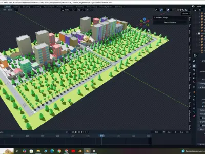 Colorful Neighborhood Layout 3D model