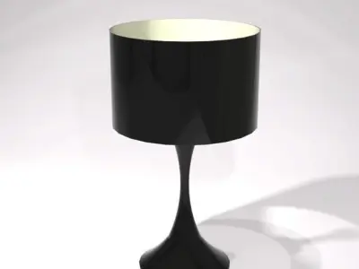 Black lacquer Paloma table lamp h69 cm Low-poly 3D model