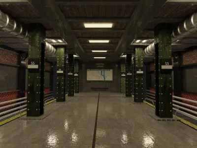 Underground Kyiv Metro Station 3D model
