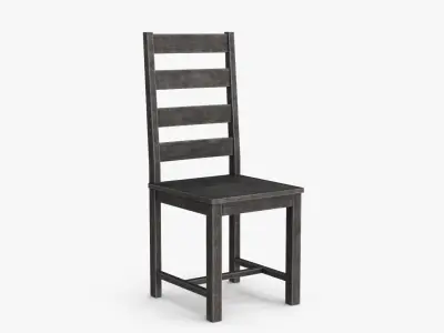 Wood Garden Dining Chair Low-poly 3D model