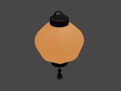 Traditional lighting equipment of Japan Low-poly 3D model