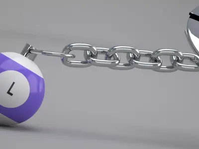 L Snooker Ball with Keychain 3D model