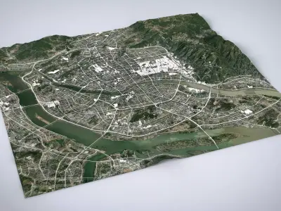 Cityscape Fuzhou China 3D model