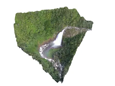 Cascada Salto del Buey - Buey falls Low-poly 3D model