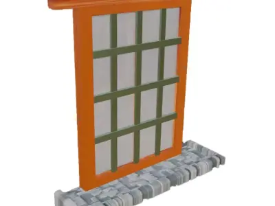 Window  3D model  low-poly Low-poly 3D model