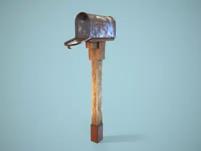 Old Retro Letterbox Low-poly 3D model