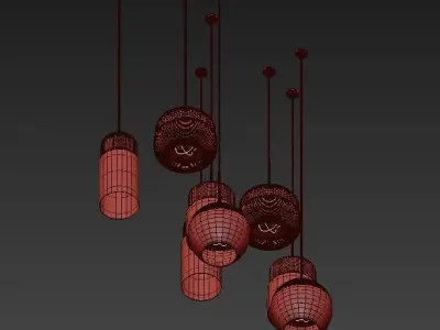 Modern Black Ceiling Lights 3D model