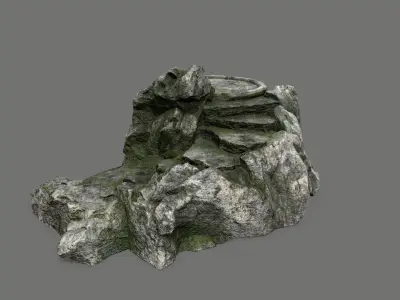 Ladder 4 rock Low-poly 3D model